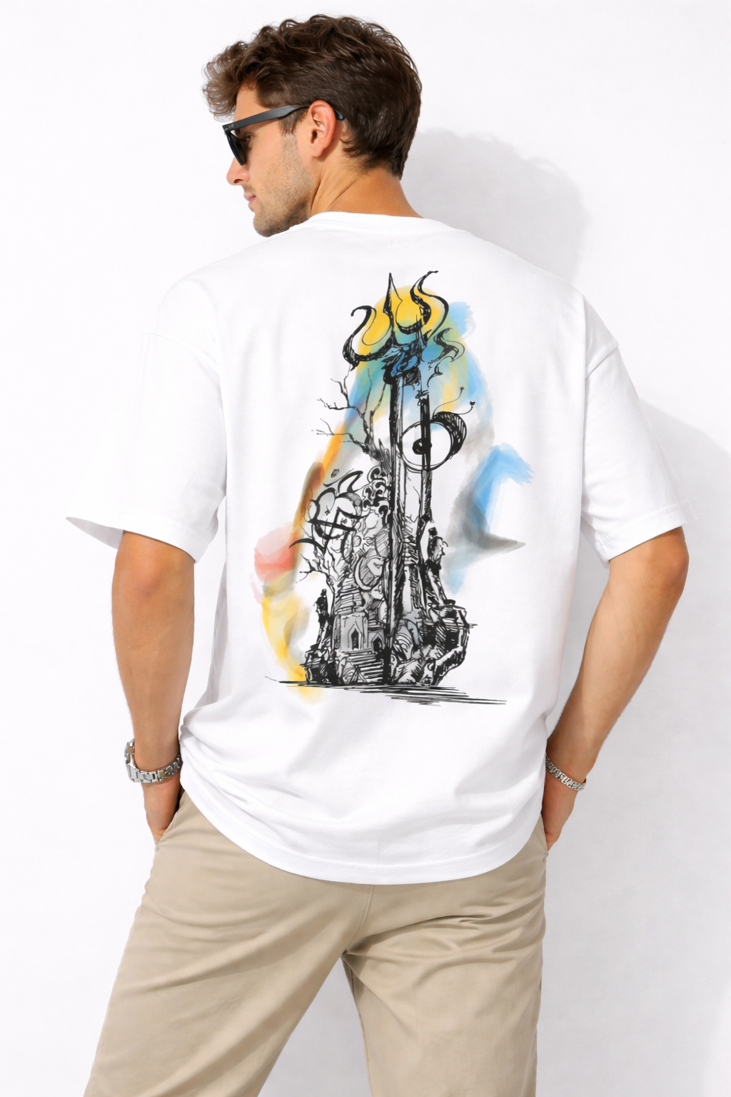 "Divine Sketch" Shiva Elements Oversized Tee