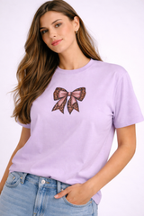 Lavender Leopard Bow T-Shirt -- RUVON