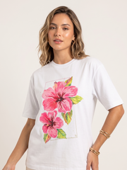 Floral Hibiscus Oversized Graphic T-Shirt