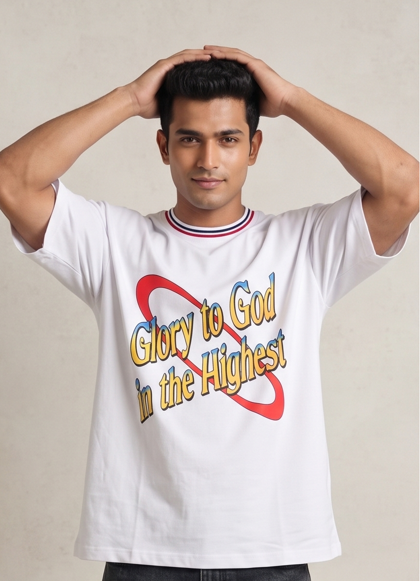 "Celestial Praise" Heavyweight Oversized Graphic Tee – Glory to God Edition