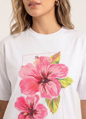 Floral Hibiscus Oversized Graphic T-Shirt